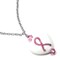 SET Pink Ribbon Awareness White Lamp Work Glass Heart Chain Necklace and Earrings product 4